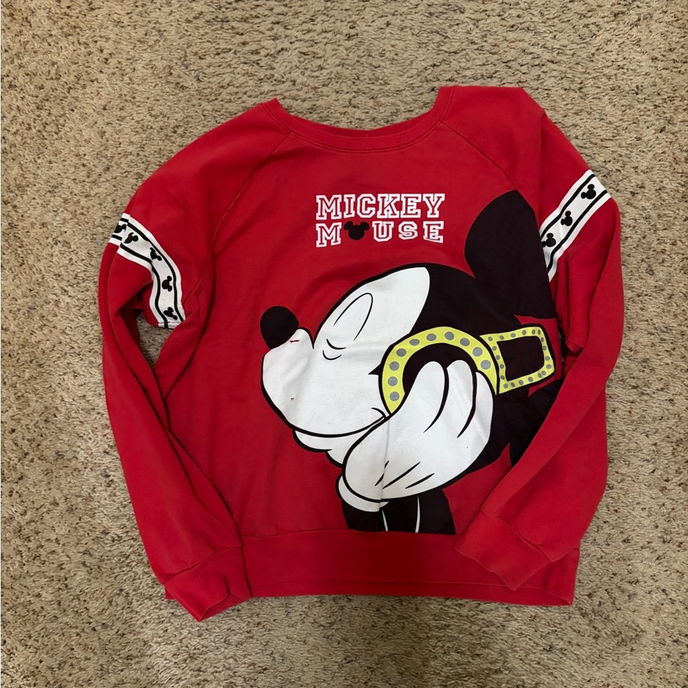 Mickey Mouse Red Pullover – Girls Size XL – Cozy & Classic Disney Style!